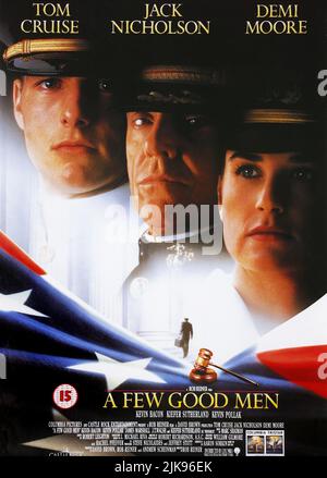 Tom Cruise, Jack Nicholson & Demi Moore Poster Film: A Few Good Men (1990) Charaktere: LT. Daniel Kaffee,Col. Nathan R. Jessep & Director: Rob Reiner 02 December 1992 **WARNUNG** Dieses Foto ist nur für redaktionelle Verwendung bestimmt und unterliegt dem Copyright von COLUMBIA und/oder dem von der Film- oder Produktionsfirma beauftragten Fotografen.Es kann nur von Publikationen im Zusammenhang mit der Bewerbung des oben genannten Films reproduziert werden. Eine obligatorische Gutschrift an COLUMBIA ist erforderlich. Der Fotograf sollte auch bei Bekanntwerden des Fotos gutgeschrieben werden. Ohne schriftliche Genehmigung der Film Company kann keine kommerzielle Nutzung gewährt werden. Stockfoto