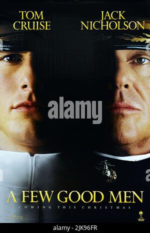 Tom Cruise & Jack Nicholson Poster Film: A Few Good Men (1991) Charaktere: LT. Daniel Kaffee, Col. Nathan R. Jessep Regie: Rob Reiner 02. Dezember 1992 **WARNUNG** Dieses Foto ist nur für redaktionelle Zwecke bestimmt und unterliegt dem Copyright von COLUMBIA und/oder des Fotografen, der von der Film- oder Produktionsfirma beauftragt wurde und darf nur von Publikationen im Zusammenhang mit der Bewerbung des oben genannten Films reproduziert werden. Eine obligatorische Gutschrift an COLUMBIA ist erforderlich. Der Fotograf sollte auch bei Bekanntwerden des Fotos gutgeschrieben werden. Ohne schriftliche Genehmigung der Film Company kann keine kommerzielle Nutzung gewährt werden. Stockfoto