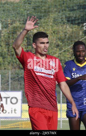 Castelnuovo Del Garda, Italien. 30.. Juli 2022. Johan Vasquez von US Cremonese während Hellas Verona gegen US Cremonese, 5Â frendly Spiel Vorsaison Serie A Tim 2022-23, im Centro Sportivo 'Paradiso' di Castelnuovo del Garda (VR), Italien, am 30. Juli 2022. Kredit: Unabhängige Fotoagentur/Alamy Live Nachrichten Stockfoto