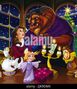 Belle, Beast, Chip, Mrs. Potts, Angelique, Lumier & Cogsworth Film: Beauty and the Beast: The Enchanted Christmas (USA/CAN 1997) Regie: Andrew Knight 11 November 1997 **WARNUNG** Dieses Foto ist nur für redaktionelle Verwendung bestimmt und unterliegt dem Copyright der von der Film- oder Produktionsfirma beauftragten DISNEYTOON STUDIOS und/oder des Fotografen und kann nur durch Publikationen im Zusammenhang mit der Bewerbung des oben genannten Films reproduziert werden. Eine obligatorische Gutschrift für die DISNEYTOON STUDIOS ist erforderlich. Der Fotograf sollte auch bei Bekanntwerden des Fotos gutgeschrieben werden. Ohne schriftliche Genehmigung kann keine kommerzielle Nutzung gewährt werden Stockfoto