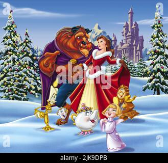 Beast, Belle, Lumier, Chip, Mrs. Potts, Angelique & Cogsworth Film: Beauty and the Beast: The Enchanted Christmas (USA/CAN 1997) Regie: Andrew Knight 11 November 1997 **WARNUNG** Dieses Foto ist nur für redaktionelle Verwendung bestimmt und unterliegt dem Copyright der von der Film- oder Produktionsfirma beauftragten DISNEYTOON STUDIOS und/oder des Fotografen und kann nur durch Publikationen im Zusammenhang mit der Bewerbung des oben genannten Films reproduziert werden. Eine obligatorische Gutschrift für die DISNEYTOON STUDIOS ist erforderlich. Der Fotograf sollte auch bei Bekanntwerden des Fotos gutgeschrieben werden. Ohne schriftliche Genehmigung kann keine kommerzielle Nutzung gewährt werden Stockfoto