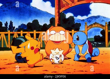 Pikachu, Psyduck, Togepy & Squirtl Film: Pokemon: The First Movie - Mewtwo Strikes Back (Gekijo-Ban poketto monsuta - Myutsu no gyakushu) Charaktere: Pikachu,Psyduck, & JP 1998, Regie: Kunihiko Yuyama & Michael Haigney, Regie: Michael Haigney, K Yuyama 18 July 1998 **WARNUNG** Dieses Foto ist nur für den redaktionellen Gebrauch bestimmt und unterliegt dem Copyright von WARNER BROS.NINTENDO und/oder des Fotografen, der von der Film- oder Produktionsfirma beauftragt wurde und darf nur durch Publikationen im Zusammenhang mit der Bewerbung des oben genannten Films reproduziert werden. Eine obligatorische Gutschrift an WARNER BROS.NINTENDO ist erforderlich. Das Pho Stockfoto