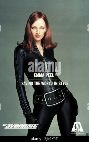 UMA Thurman Poster Film The Avengers (USA 1998) Charaktere: Emma Peel Regie: Jeremiah S. Chechik 13. August 1998 **WARNUNG** dieses Foto ist nur für redaktionelle Zwecke bestimmt und urheberrechtlich geschützt von WARNER BROS. Und/oder dem von der Film- oder Produktionsgesellschaft beauftragten Fotografen und dürfen nur durch Veröffentlichungen in Verbindung mit der Werbung für den oben genannten Film reproduziert werden. Eine obligatorische Gutschrift an WARNER BROS. Ist erforderlich. Der Fotograf sollte ebenfalls angerechnet werden, wenn er bekannt ist. Ohne schriftliche Genehmigung der Film Company kann keine kommerzielle Nutzung gewährt werden. Stockfoto