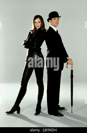 UMA Thurman & Ralph Fiennes Film The Avengers (USA 1998) Charaktere: Emma Peel & John Steed Regie: Jeremiah S. Chechik 13. August 1998 **WARNUNG** dieses Foto ist nur für redaktionelle Zwecke bestimmt und ist urheberrechtlich geschützt von WARNER BROS. Und/oder dem von der Film- oder Produktionsgesellschaft beauftragten Fotografen und dürfen nur durch Veröffentlichungen in Verbindung mit der Werbung für den oben genannten Film reproduziert werden. Eine obligatorische Gutschrift an WARNER BROS. Ist erforderlich. Der Fotograf sollte ebenfalls angerechnet werden, wenn er bekannt ist. Ohne schriftliche Genehmigung der Film Company kann keine kommerzielle Nutzung gewährt werden. Stockfoto