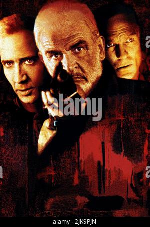 Nicolas Cage, Sean Connery, Ed Harris Film: The Rock (1996) Charaktere: Dr. Stanley Goodspeed,John Patrick Mason,Brigadier General Francis X. Hummel, USMC Regie: Michael Bay 01 June 1996 **WARNUNG** Dieses Foto ist nur für redaktionelle Zwecke bestimmt und unterliegt dem Copyright von BUENA VISTA und/oder dem Fotografen, der von der Film- oder Produktionsfirma beauftragt wurde, und kann nur von Publikationen im Zusammenhang mit der Bewerbung des oben genannten Films reproduziert werden. Eine obligatorische Gutschrift an BUENA VISTA ist erforderlich. Der Fotograf sollte auch bei Bekanntwerden des Fotos gutgeschrieben werden. Ohne schriftliche Genehmigung kann keine kommerzielle Nutzung gewährt werden Stockfoto