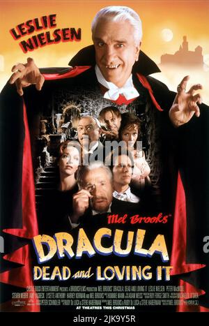 Amy Yasbeck, Harvey Korman, Mel Brooks, Leslie Nielsen, Peter Macnicol, Lysette Anthony & Steven Weber Poster Film: Dracula: Dead & Loving IT (USA/FR 1995) Charaktere: Mina Murray, Dr. Jack Seward, Dr. Abraham Van Helsing, Count Dracula, R.M. Renfield, Lucy Westenra, Jonathan Harker Director: Mel Brooks 22 December 1995 **WARNUNG** Dieses Foto ist nur für redaktionelle Verwendung bestimmt und unterliegt dem Copyright von CASTLE ROCK und/oder des Fotografen, der von der Film- oder Produktionsfirma beauftragt wurde, und kann nur von Publikationen im Zusammenhang mit der Bewerbung des oben genannten Films reproduziert werden. Eine obligatorische Gutschrift an Stockfoto