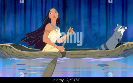 Pocahontas & Meeko Film: Pocahontas (USA 1995) Regie: Mike Gabriel & Eric Goldberg 15 June 1995 **WARNUNG** Dieses Foto ist nur für den redaktionellen Gebrauch bestimmt und unterliegt dem Copyright von DISNEY und/oder dem Fotografen, der von der Film- oder Produktionsfirma beauftragt wurde, und kann nur von Publikationen im Zusammenhang mit der Bewerbung des oben genannten Films reproduziert werden. Eine obligatorische Gutschrift an DISNEY ist erforderlich. Der Fotograf sollte auch bei Bekanntwerden des Fotos gutgeschrieben werden. Ohne schriftliche Genehmigung der Film Company kann keine kommerzielle Nutzung gewährt werden. Stockfoto