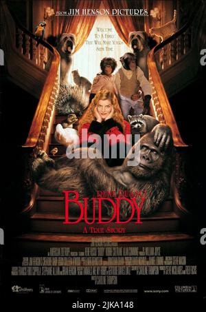 Rene Russo & Gorrila Film: Buddy (1997) Charaktere: Mrs. Gertrude 'Trudy' Lintz Regie: Caroline Thompson 06 June 1997 **WARNUNG** Dieses Foto ist nur für redaktionelle Zwecke bestimmt und unterliegt dem Copyright von COLUMBIA und/oder dem Fotografen, der von der Film- oder Produktionsfirma beauftragt wurde und darf nur von Publikationen im Zusammenhang mit der Bewerbung des oben genannten Films reproduziert werden. Eine obligatorische Gutschrift an COLUMBIA ist erforderlich. Der Fotograf sollte auch bei Bekanntwerden des Fotos gutgeschrieben werden. Ohne schriftliche Genehmigung der Film Company kann keine kommerzielle Nutzung gewährt werden. Stockfoto