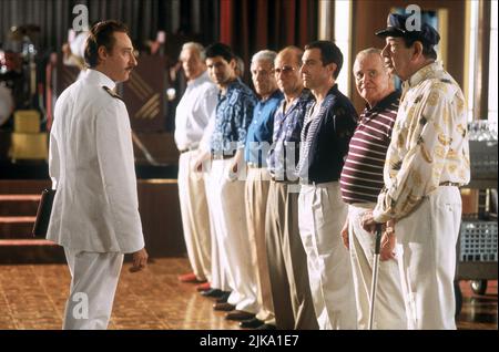 Brent Spiner, Jack Lemmon, Walter Matthau Film: Out to Sea (USA 1997) Charaktere: ,Herb Sullivan,Charlie Gordon Regie: Martha Coolidge 02 July 1997 **WARNUNG** Dieses Foto ist nur für den redaktionellen Gebrauch bestimmt und unterliegt dem Copyright von 20. CENTURY FOX und/oder des Fotografen, der von der Film- oder Produktionsfirma beauftragt wurde, und kann nur durch Publikationen im Zusammenhang mit der Bewerbung des oben genannten Films reproduziert werden. Eine obligatorische Gutschrift an 20. CENTURY FOX ist erforderlich. Der Fotograf sollte auch bei Bekanntwerden des Fotos gutgeschrieben werden. Ohne schriftliche Genehmigung der Film Company kann keine kommerzielle Nutzung gewährt werden. Stockfoto