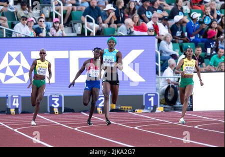 Shaunae Miller-Uibo (BAH) im Frauenfinale 400m am achten Tag bei den Leichtathletik-Weltmeisterschaften, Hayward Field, Eugene, Oregon USA on Stockfoto