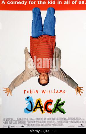 Robin Williams Poster Film: Jack (USA 1996) Regie: Francis Ford Coppola 09. August 1996 **WARNUNG** Dieses Foto ist nur für redaktionelle Zwecke bestimmt und unterliegt dem Copyright von BUENA VISTA und/oder des Fotografen, der von der Film- oder Produktionsfirma beauftragt wurde, und kann nur durch Publikationen im Zusammenhang mit der Bewerbung des oben genannten Films reproduziert werden. Eine obligatorische Gutschrift an BUENA VISTA ist erforderlich. Der Fotograf sollte auch bei Bekanntwerden des Fotos gutgeschrieben werden. Ohne schriftliche Genehmigung der Film Company kann keine kommerzielle Nutzung gewährt werden. Stockfoto