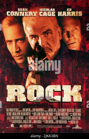 Nicolas Cage, Sean Connery, Ed Harris Poster Film: The Rock (1997) Charaktere: Dr. Stanley Goodspeed,John Patrick Mason, Regie: Michael Bay 01 June 1996 **WARNUNG** Dieses Foto ist nur für redaktionelle Zwecke bestimmt und unterliegt dem Copyright von BUENA VISTA und/oder dem Fotografen, der von der Film- oder Produktionsfirma beauftragt wurde, und kann nur von Publikationen im Zusammenhang mit der Bewerbung des oben genannten Films reproduziert werden. Eine obligatorische Gutschrift an BUENA VISTA ist erforderlich. Der Fotograf sollte auch bei Bekanntwerden des Fotos gutgeschrieben werden. Ohne schriftliche Genehmigung der Film Company kann keine kommerzielle Nutzung gewährt werden. Stockfoto