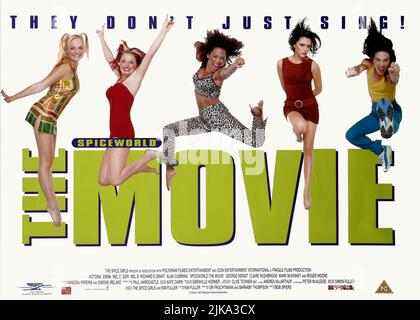 Emma Bunton, Geri Halliwell, Melie Brown, Victoria Adams & Melie Chisholm Poster Film: Spice World; Spice World: The Movie; Spiceworld (UK 1997) Charaktere: Emma - Baby Spice,Geri - Ginger Spice (als Geraldine Halliwell),Melie B - Scary Spice, & Regie: Bob Spiers 15. Dezember 1997 **WARNUNG** Dieses Foto ist nur für redaktionelle Zwecke bestimmt und unterliegt dem Copyright von SPICE-PRODUKTIONEN und/oder des Fotografen, der von der Film- oder Produktionsfirma beauftragt wurde und darf nur durch Publikationen im Zusammenhang mit der Bewerbung des oben genannten Films reproduziert werden. Eine obligatorische Gutschrift für GEWÜRZPRODUKTIONEN ist requir Stockfoto