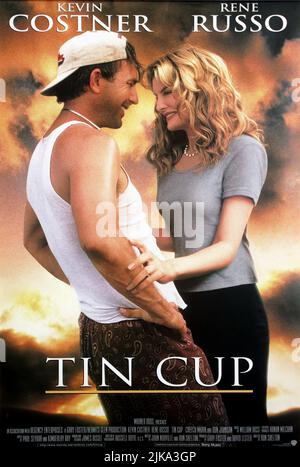 Kevin Costner & Rene Russo Poster Film: Tin Cup (USA 1996) Charaktere: Roy 'Tin Cup' McAvoy & Regie: Ron Shelton 16 August 1996 **WARNUNG** Dieses Foto ist nur für redaktionelle Zwecke bestimmt und unterliegt dem Copyright von WARNER BROS. Und/oder des Fotografen, der von der Film- oder Produktionsfirma beauftragt wurde und nur durch Publikationen im Zusammenhang mit der Bewerbung des oben genannten Films reproduziert werden kann. Eine obligatorische Gutschrift an WARNER BROS. Ist erforderlich. Der Fotograf sollte auch bei Bekanntwerden des Fotos gutgeschrieben werden. Ohne schriftliche Genehmigung der Film Company kann keine kommerzielle Nutzung gewährt werden. Stockfoto