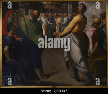 Francisco de Herrera der Ältere (1590-1654). Spanischer Maler. Pfingsten, 1617. Öl auf Leinwand. El Greco Museum. Toledo, Spanien. Stockfoto