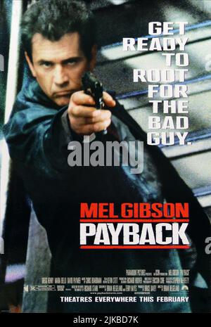 Mel Gibson Film: PAYBACK (USA 1999) Regie: Brian Helgeland 05 February 1999 **WARNUNG** Dieses Foto ist nur für den redaktionellen Gebrauch bestimmt und unterliegt dem Copyright von WARNER BROS. Und/oder des Fotografen, der von der Film- oder Produktionsfirma beauftragt wurde und nur durch Publikationen im Zusammenhang mit der Bewerbung des oben genannten Films reproduziert werden kann. Eine obligatorische Gutschrift an WARNER BROS. Ist erforderlich. Der Fotograf sollte auch bei Bekanntwerden des Fotos gutgeschrieben werden. Ohne schriftliche Genehmigung der Film Company kann keine kommerzielle Nutzung gewährt werden. Stockfoto