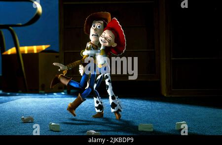 Woody & Jessie Film: Toy Story 2 (USA 1999) Charaktere: Woody & Regie: John Lasseter, Ash Brannon & Lee Unkrich, Regie: John Lasseter 13. November 1999 **WARNUNG** Dieses Foto ist nur für redaktionelle Zwecke bestimmt und unterliegt dem Copyright von PIXARDISNEY und/oder des Fotografen, der von der Film- oder Produktionsfirma beauftragt wurde, und kann nur von Publikationen im Zusammenhang mit der Bewerbung des oben genannten Films reproduziert werden. Eine obligatorische Gutschrift an PIXARDISNEY ist erforderlich. Der Fotograf sollte auch bei Bekanntwerden des Fotos gutgeschrieben werden. Ohne schriftliche Genehmigung der Film Company kann keine kommerzielle Nutzung gewährt werden. Stockfoto