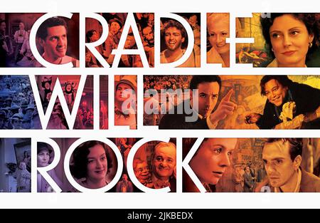 John Turturro, Vanessa Redgrave, Susan Sarandon, Cary Elwes, John Cusack, Ruben Blades, Joan Cusack, Bill Murray, Emily Watson & Hank Azaria Poster Film: Cradle will Rock (1999) Charaktere: Aldo Silvano, Gräfin Constance LaGrange, Margherita Sarfatti, John Houseman, Nelson Rockefeller, Diego Rivera, Hazel Huffman, Tommy Crickshaw, Olive Stanton & Regie: Tim Robbins 18 May 1999 **WARNUNG** Dieses Foto ist nur für den redaktionellen Gebrauch bestimmt und unterliegt dem Copyright von TOUCHSTONE-BILDERN und/oder dem Fotografen, der von der Film- oder Produktionsfirma beauftragt wurde und darf nur durch Veröffentlichungen in Konjunkti reproduziert werden Stockfoto