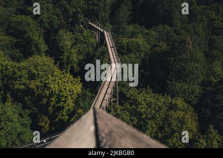 Saarschleife, die malerische Holzbrücke im Park Stockfoto