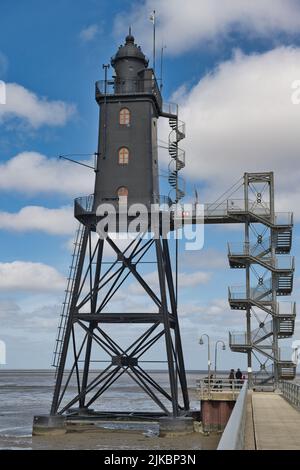 Nordsee, Nordsee, Meer, Wasser, Dorum, Neufeld, Leuchtturm, Obereversand, Leuchtturm, Niedersachsen, niedersachsen, Himmel, Stockfoto