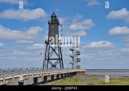 Nordsee, Nordsee, Meer, Wasser, Dorum, Neufeld, Leuchtturm, Obereversand, Leuchtturm, Niedersachsen, niedersachsen, Himmel, Stockfoto