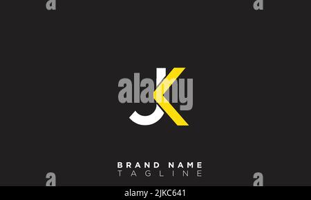 JK Alphabet Buchstaben Initialen Monogramm Logo Stock Vektor