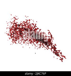 3D Illustration eines realistischen Blutspritzern Stockfoto