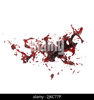 3D Illustration eines realistischen Blutspritzern Stockfoto