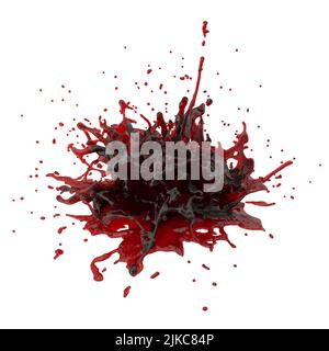 3D Illustration eines realistischen Blutspritzern Stockfoto