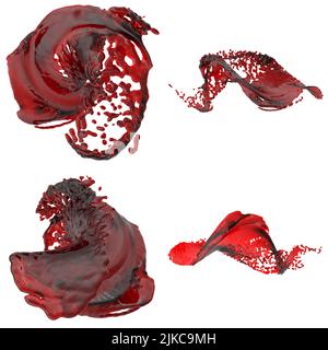 3D Illustration eines realistischen Blutspritzern Stockfoto