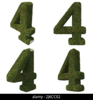 3D Abbildung der Grass-Zahlen Stockfoto