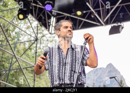 Laghi di Fusine Italien 30 Juli 2022 Mannarino - No Borders Music Festival - live im Tarvisio © Andrea Ripamonti / Alamy Stockfoto