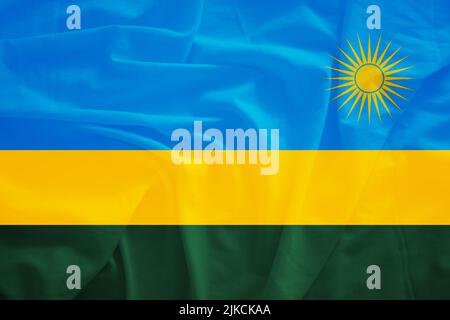 Ruanda-Flagge mit 3D-Effekt Stockfoto