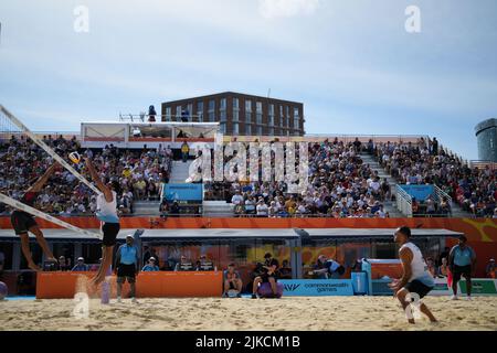 Eine allgemeine Ansicht der Aktion während England gegen Zypern im Männer-Vorbereitungspool C, in Smithfield am vierten Tag der Commonwealth Games 2022 in Birmingham. Bilddatum: Montag, 1. August 2022. Stockfoto