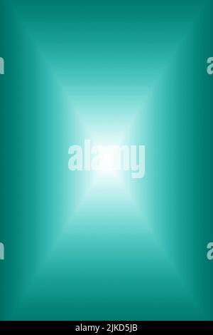 3D Illustration von gradient blaugrün mit symmetrischen Balken für abstrakten Hintergrund Stockfoto