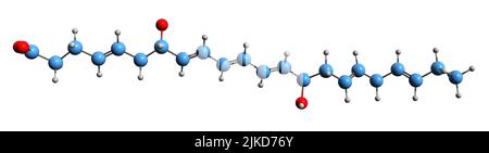 3D Bild von Maresin 1 Skelettformel - molekularchemische Struktur des auf weißem Hintergrund isolierten Metaboliten Stockfoto