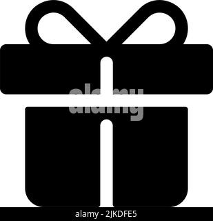 Geschenk schwarze Glyphe ui-Symbol Stock Vektor