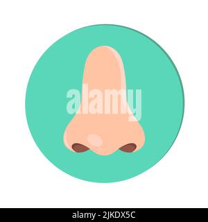 Flache Nase Nasenloch Symbol Isoliert Cartoon Illustration Stock Vektor