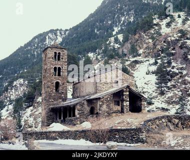 IGLESIA DE SANT JOAN DE CASELLES - SIGLO XII. ORT: IGLESIA DE SANT JOAN DE CASELLES. ANDORRA. Stockfoto