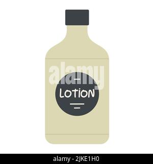 Flasche mit natürlicher kosmetischer Lotion. Organische Körperpflege-Behandlungen, pflanzliche Produkte Vektor-Illustration Stock Vektor