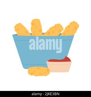 Fast-Food-Lieferservice. Versand von Hausmahlzeiten, Online-Bestellung Vektor-Illustration Stock Vektor