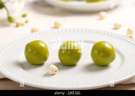 Pandan Geschmack Lotuspaste für Mondkuchen Füllungen Stockfoto