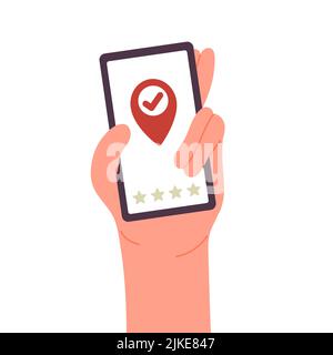 Mobile Online-App für die Lebensmittelzustellung. Vektordarstellung „Tracking Meal Order Services“ Stock Vektor