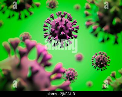 Eine Illustration des Monkeypox-Virus Stockfoto