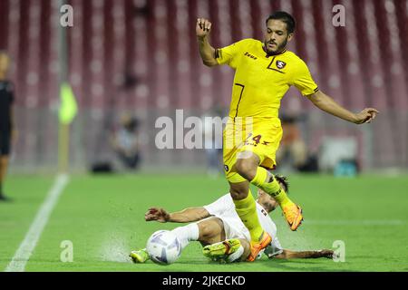 Foto Alessandro Garofalo/LaPresse30 Luglio 2022 Salerno, Italia - US Salernitana vs Reggina 1914 - amichevole estive prima trofeo Angelo Iervolino. Stadio Arechi. Nella foto: Wajdi Kechrida (US Salernitana 1919); 30. Juli 2022 Salerno, Italien - US Salernitana vs Reggina 1914, Sportfußball, Sommerfreundschaftsspiel Erstes Angelo Iervolino Pokal Arechi Stadion. Im Bild: Wajdi Kechrida (US Salernitana 1919); Stockfoto