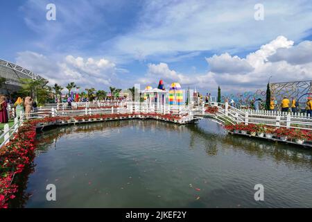 Taman Bunga Celosia Park, Bandungan, Semarang, Indonesien Stockfoto