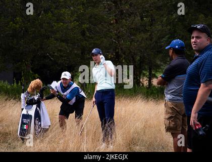 Bedminster, NJ Carlos Ortiz außerhalb der Grenzen bei LIV Golf Bedminster Invitational Final Day des Wettbewerbs 31. Juli 2022. @ Veronica Bruno / Alamy Stockfoto