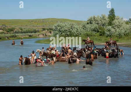 Auf dem Crow Indian Reservation, Crow Agency Montana Stockfoto