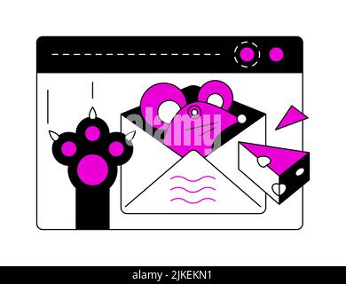 Sortieren von Nachrichten – Illustration im farbenfrohen, flachen Design Stock Vektor