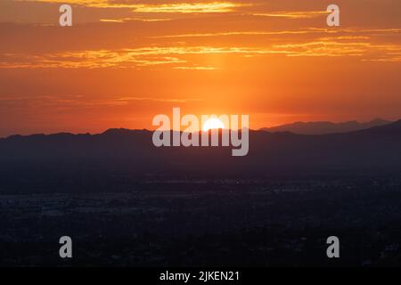 Sonnenuntergang über Burbank, Kalifornien Stockfoto